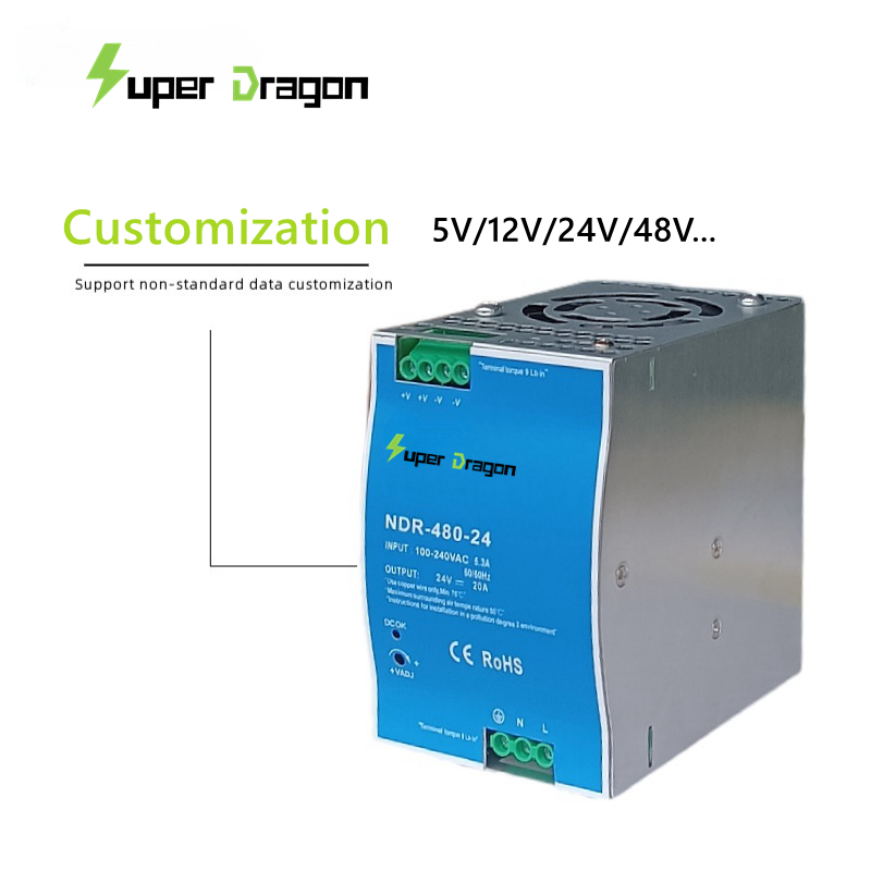 DIN Rail Industrial Power Supply 500W 480W 12V40A 24V20A 48V10A AC-DC PSU DIN Rail Industrial Power Supply 500W 480W 12V40A 24V20A 48V10A AC-DC PSU