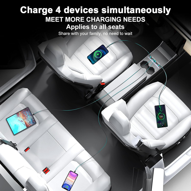 OEM USB Hub Fast Phone Charger For Tesla Car Model 3 Model Y-Waterproof Design OEM USB Hub Fast Phone Charger For Tesla Car Model 3 Model Y-Waterproof Design